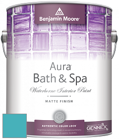 Benjamin Moore Aura 532 Bath & Spa Waterborne Interior Paint Matte Finish краска цвет 760 Baltimore Sky
