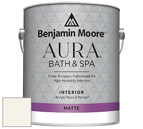 Benjamin Moore Aura 532 Bath & Spa Waterborne Interior Paint Matte Finish краска цвет OC-121 BM OC-121