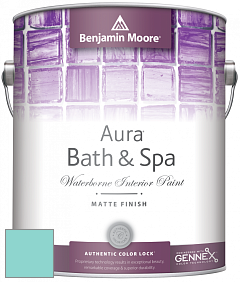 Benjamin Moore Aura 532 Bath & Spa Waterborne Interior Paint Matte Finish краска цвет 661 Caribbean Cool