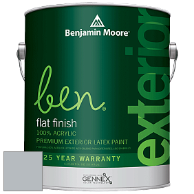 Benjamin Moore Ben 541 Waterborne Exterior Flat Finish краска цвет 2124-40 Thundercloud Gray