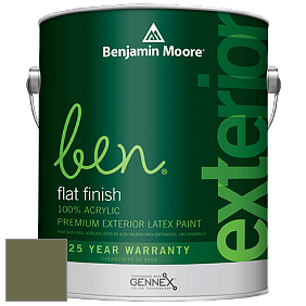 Benjamin Moore Ben 541 Waterborne Exterior Flat Finish краска цвет 2144-10 Guacamole