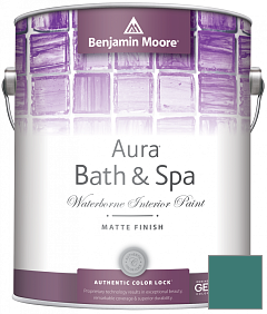 Краска Benjamin Moore Aura Bath & Spa Interior Paint Matte Finish (532) цвет 672 Intercoastal Green