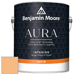 Benjamin Moore Aura 526 Waterborne Interior Satin Finish покрытие цвет 159 Peach Crisp