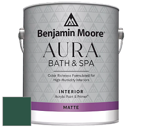 Benjamin Moore Aura 532 Bath & Spa Waterborne Interior Paint Matte Finish краска цвет RAL 6028 