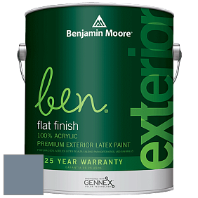 Benjamin Moore Ben 541 Waterborne Exterior Flat Finish краска цвет 1629 Bachelor Blue