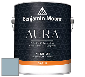 Benjamin Moore Aura 526 Waterborne Interior Satin Finish покрытие цвет 1648 Slate Blue