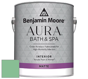 Benjamin Moore Aura 532 Bath & Spa Waterborne Interior Paint Matte Finish краска цвет 2036-40 Meadowlands Green