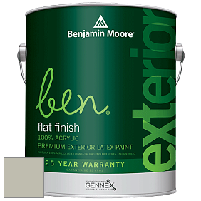 Benjamin Moore Ben 541 Waterborne Exterior Flat Finish краска цвет 2141-50 Horizon Gray