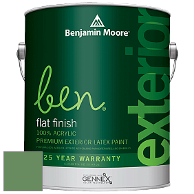Benjamin Moore Ben 541 Waterborne Exterior Flat Finish краска цвет 566 Bunker Hill Green