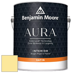 Benjamin Moore Aura 526 Waterborne Interior Satin Finish покрытие цвет 2023-50 Lemon Meringue