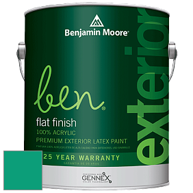 Benjamin Moore Ben 541 Waterborne Exterior Flat Finish краска цвет 2046-30 Cayman Lagoon