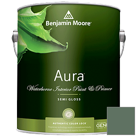 Краска Aura Waterborne Interior Semi-gloss Finish (528) цвет 637 Gothic Green