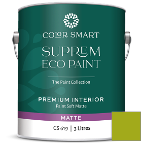 Краска COLOR SMART CS 619 SUPREM ECO PAINT матовая краска цвет 2027-10 Dark Lime