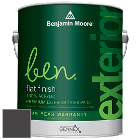 Benjamin Moore Ben 541 Waterborne Exterior Flat Finish краска цвет 2128-10 Black Beauty