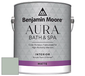 Benjamin Moore Aura 532 Bath & Spa Waterborne Interior Paint Matte Finish краска цвет 696 Pleasant Valley