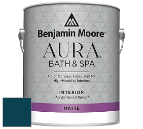Benjamin Moore Aura 532 Bath & Spa Waterborne Interior Paint Matte Finish краска цвет RAL 5020 