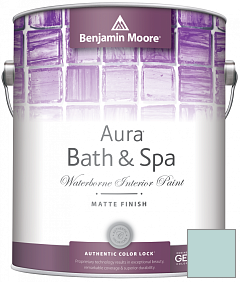 Краска Benjamin Moore Aura Bath & Spa Interior Paint Matte Finish (532) цвет 674 Spring Sky