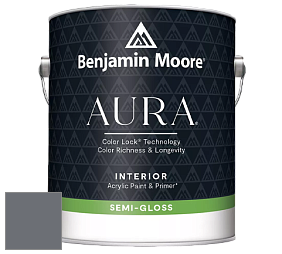 Benjamin Moore Aura 528 Waterborne Interior Semi-gloss Finish краска цвет 1608 Ashland Slate