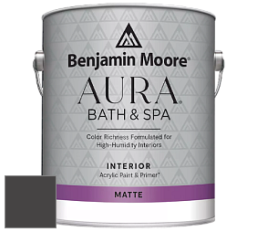 Benjamin Moore Aura 532 Bath & Spa Waterborne Interior Paint Matte Finish краска цвет 2128-10 Black Beauty