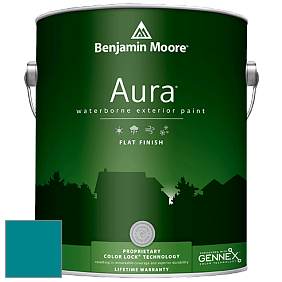 Benjamin Moore Aura 629 Waterborne Exterior Flat Finish краска цвет 2055-30 Caribbean Blue Water