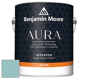 Benjamin Moore Aura 526 Waterborne Interior Satin Finish покрытие цвет 2051-50 Tranquil Blue