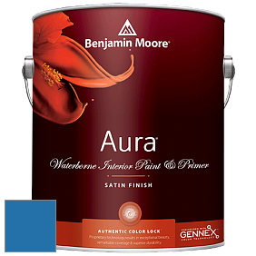Benjamin Moore Aura 526 Waterborne Interior Satin Finish покрытие цвет 2065-30 Brilliant Blue