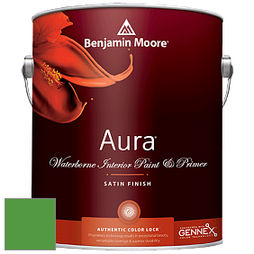 Benjamin Moore Aura 526 Waterborne Interior Satin Finish покрытие цвет 2033-20 Peppermint Leaf