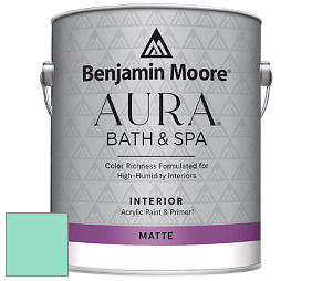 Benjamin Moore Aura 532 Bath & Spa Waterborne Interior Paint Matte Finish краска цвет 2042-50 Caribe Green