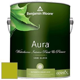 Benjamin Moore Aura 528 Waterborne Interior Semi-gloss Finish краска цвет 2027-20 Spring Moss