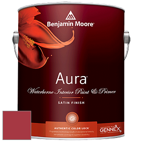 Benjamin Moore Aura 526 Waterborne Interior Satin Finish покрытие цвет 2087-10 Neon Red