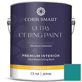 Краска COLOR SMART CS 758 ULTRA CEILING PAINT ультраматовая краска цвет 734 Tropical Teal