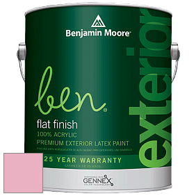 Benjamin Moore Ben 541 Waterborne Exterior Flat Finish краска цвет 2087-50 Strawberry Sorbet