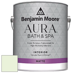 Benjamin Moore Aura 532 Bath & Spa Waterborne Interior Paint Matte Finish краска цвет 2030-70 Iced Mint