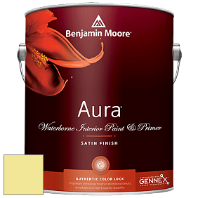 Benjamin Moore Aura 526 Waterborne Interior Satin Finish покрытие цвет 2025-50 Lemon Freeze
