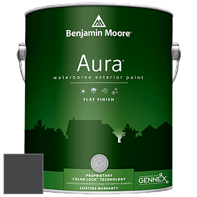 Benjamin Moore Aura 629 Waterborne Exterior Flat Finish краска цвет 2126-10 Black Tar