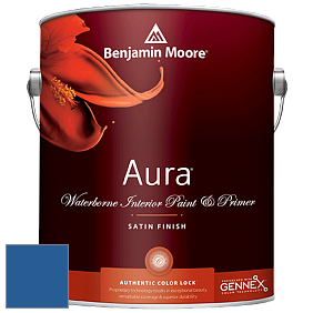 Benjamin Moore Aura 526 Waterborne Interior Satin Finish покрытие цвет 2066-20 Evening Blue