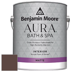 Benjamin Moore Aura 532 Bath & Spa Waterborne Interior Paint Matte Finish краска цвет 2113-10 Chocolate Sundae