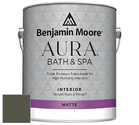 Benjamin Moore Aura 532 Bath & Spa Waterborne Interior Paint Matte Finish краска цвет RAL 7013 