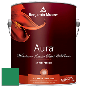 Benjamin Moore Aura 526 Waterborne Interior Satin Finish покрытие цвет 2039-20 Emerald Isle