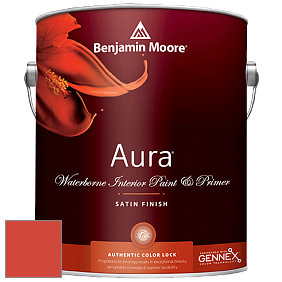 Benjamin Moore Aura 526 Waterborne Interior Satin Finish покрытие цвет 2013-10 Outrageous Orange