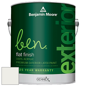 Benjamin Moore Ben 541 Waterborne Exterior Flat Finish краска цвет 869 Oxford White