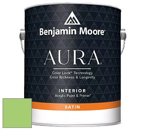 Benjamin Moore Aura 526 Waterborne Interior Satin Finish покрытие цвет 2030-40 Spring Leaf