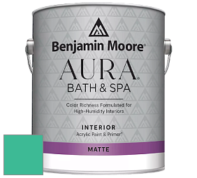Benjamin Moore Aura 532 Bath & Spa Waterborne Interior Paint Matte Finish краска цвет 615 Mayan Green