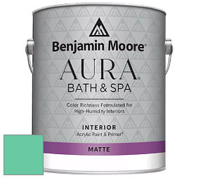 Benjamin Moore Aura 532 Bath & Spa Waterborne Interior Paint Matte Finish краска цвет 2039-40 Teal Blast