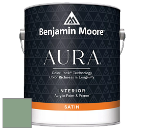 Benjamin Moore Aura 526 Waterborne Interior Satin Finish покрытие цвет 628 Winchester Sage