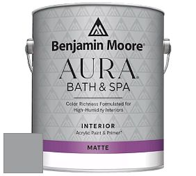 Benjamin Moore Aura 532 Bath & Spa Waterborne Interior Paint Matte Finish краска цвет RAL 7004 