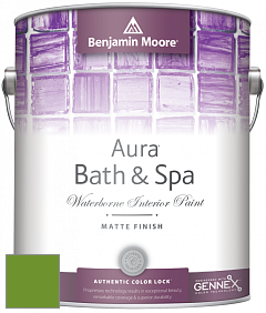 Benjamin Moore Aura 532 Bath & Spa Waterborne Interior Paint Matte Finish краска цвет 2029-10 Basil Green