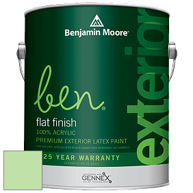 Benjamin Moore Ben 541 Waterborne Exterior Flat Finish краска цвет 2032-50 Early Spring Green