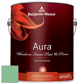 Benjamin Moore Aura 526 Waterborne Interior Satin Finish покрытие цвет 2036-40 Meadowlands Green