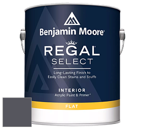 Benjamin Moore 547 Regal Select Waterborne Interior Flat Finish краска цвет 2118-30 Ebony Slate